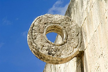 Chichen Itza, Juego de Pelota, The Great Ball Court, carved ring, Yucatan, Mexico, UNESCO World Heritage Site