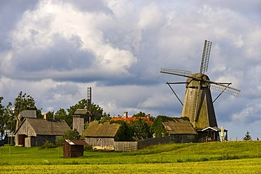 Windmill, Post mill, Saaremaa, Baltic Sea Island, Estonia, Baltic States, Northeast Europe