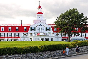 Hotel Tadoussac from 1865 on the mouth of Saguenay Fjord to Saint Lawrence River, Tadoussac, Canada, North America