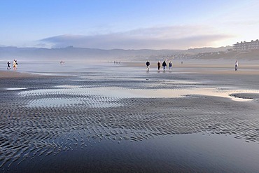 Tourists at Cannon Beach, Clatsop County, Oregon, USA, North America