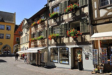 Houses in Kirchstrasse Street, Meersburg on Lake Constance, Baden-Wuerttemberg, Germany, Europe