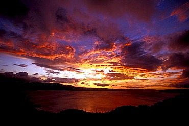 Sunset, Lake Arenal reservoir, Costa Rica, Central America