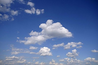 Fair-weather cloud on deep-blue sky