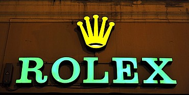 Rolex logo, neon sign