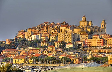 Imperia, Porto Maurizio district with classical cathedral, Riviera dei Fiori, Liguria, Italy, Europe