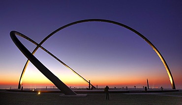 Arcs of the Horizon Observatory at sunset on Hoheward waste dump, Herten, North Rhine-Westphalia, Germany, Europe