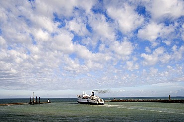 P&O Channel Ferry leaving the port of Calais, France, Europe