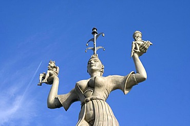 Imperia, statue at the harbour, by Peter Lenk, Constance, Baden-Wuerttemberg, Germany