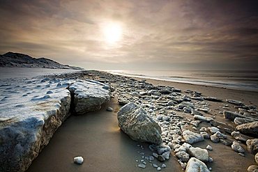 Edge of ice in winter, West Beach near List, Sylt Island, Schleswig-Holstein, Germany, Europe