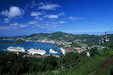 Cruise ships at Charlotte Amalie, St. Thomas Island, United States Virgin Islands, Caribbean