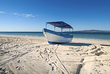 Boat, Playa Tecolote, Baja California Sur, Baja California, Mexico, Central America