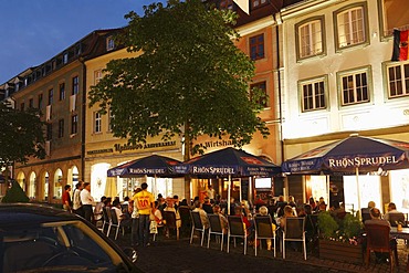 Street cafe in Friedrichstrasse, Fulda town centre, Rhoen, Hesse, Germany, Europe