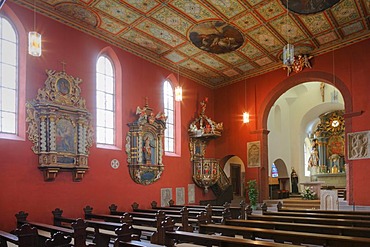 Interior view of the provost church of St Peter in Petersburg near Fulda, Rhoen, Hesse, Germany, Europe