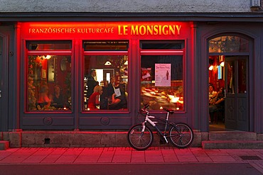 Le Monsigny french culture cafe, Meiningen, Rhoen, Thuringia, Gerrmany, Europe