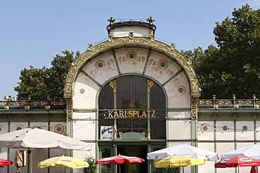 Stadtbahn-Pavillon, Otto Wagner art nouveau premetro station, Vienna, Austria, Europe