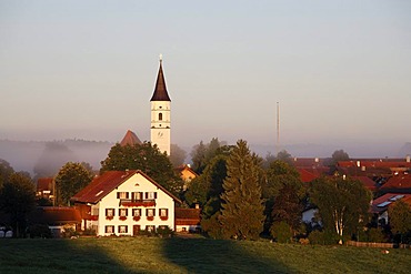 Habach, in the morning, Pfaffenwinkel, Upper Bavaria, Germany, Europe