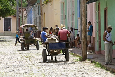 Horse carriage on a street, Trinidad, Sancti Spiritus province, Cuba, Latin America, America