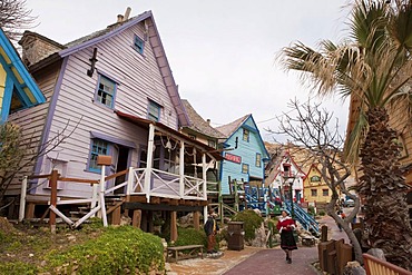 Popeye Village in Anchor Bay, film scenery for the Popeye film by Robert Altmann, Melliaha, Malta, Europe