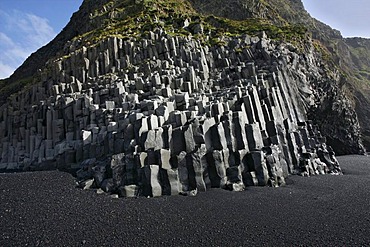 Basalt columns on the beach of Vik on the south coast of Iceland, Europe