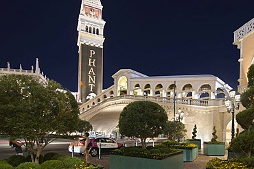 Hotel Venezia by night, Las Vegas, Nevada, USA, North America