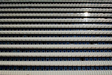 Detail shot of an office high rise facade in Erlangen, Middle Franconia, Bavaria, Germany, Europe