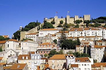 Castelo de Sao Jorge, medieval castle in the Mouraria district, historic centre of Lisbon, Lisboa, Portugal, Europe