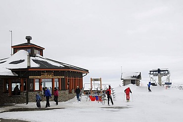 Huippu mountain hut in the Saariselkae skiing area, Ivalo, Lapland, Finland, Europe