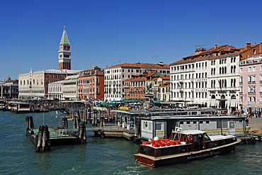 Ferries at St. Mark's Square, Venice, Veneto, Italy, Europe