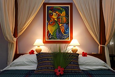 Hotel room, Hamanasi Hotel, Hopkins, Dangria, Belize, Central America, Caribbean