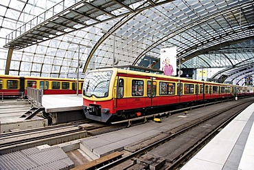 S-Bahn in the Central Station Berlin, Germany, Europe