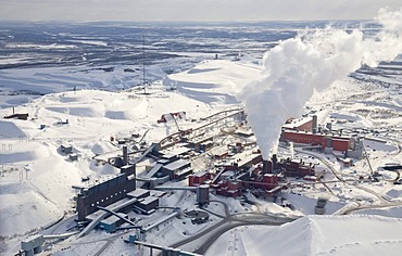 The LKAB iron ore mine on Mount Kirunavaara, the largest and most modern iron ore mine in the world, Kiruna, Lappland, North Sweden, Sweden