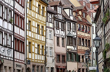 Frame houses, Weissgerbergasse, Nuremberg, Central Franconia, Franconia, Bavaria, Germany, Europe