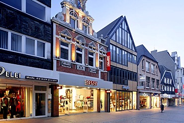 Shops in a city, Recklinghausen, Ruhr area, North Rhine-Westphalia, Germany, Europe