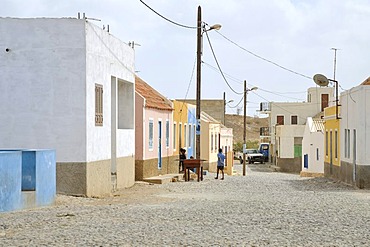 Houses in Povacao Velha, Boa Vista Island, Republic of Cape Verde, Africa