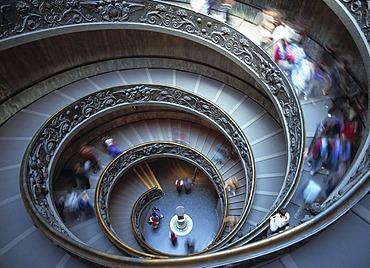 Visitor's stairs as a double spiral in the Vatican City, Rome, Italy, Europe