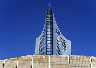 City multistory building, MDR, facade of the Gewandhaus building, Leipzig, Saxony, Germany, Europe