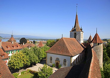 Murten in the canton of Fribourg, Switzerland, Europe