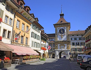 Berne Gate, Murten in the canton of Fribourg, Switzerland, Europe