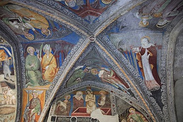 Frescoes in the cloister at the Brixen Cathedral, Brixen, South Tyrol, Italy, Europe