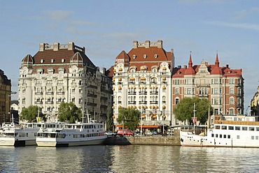 View of two old houses, Stockholm, Sweden, Scandinavia, Europe