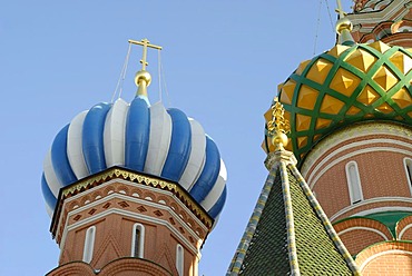 Domes of the Orthodox St. Basil cathedral, Moscow, Russia