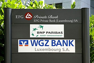 Head office of the WGZ Bank, BNP Paribas, EFG Private Bank in Luxembourg, Europe