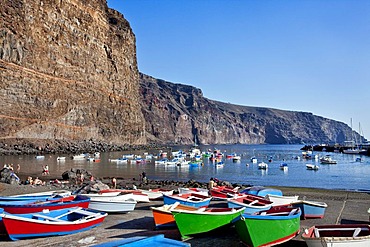 Harbour, Playa de Vueltas, Valle Gran Rey, La Gomera, Canary Islands, Spain, Europe