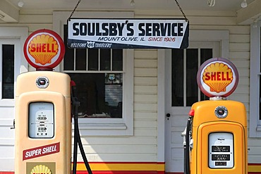 Soulsby's Service Station on the historic Route 66, Mount Olive, Illlinois, USA