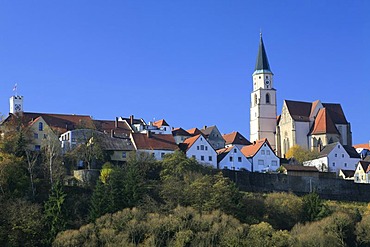 View of the core city of Nabburg in the Upper Palatinate, Bavaria, Germany, Europe