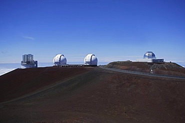 Astronomical observatories near the summit of the extinct volcano Mauna Kea, Hawaii, USA