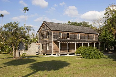 Founders House, historic building in the Koreshan State Park, historic site, religious community, Estero, Florida, USA