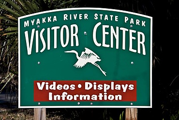 Information board, Visitor Center, in Myakka River State Park, Sarasota, Florida, USA