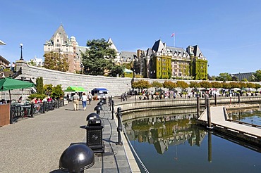 Harbor in front of the Empress Hotel, Victoria, Vancouver Island, British Columbia, Canada