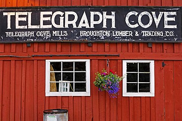 Signage, Telegraph Cove, Vancouver Island, Canada, North America